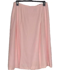 Vintage Talbots Size 16 Pale Pink Linen Blend Lined Skirt Aline Pleated - Picture 1 of 7
