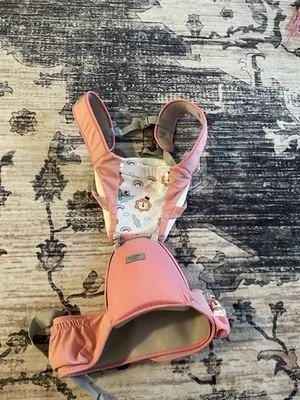 Pink Baby Carrier With Hip Seat And Soft Mesh Material And Pockets. Baby Wearing - Image 1 of 2