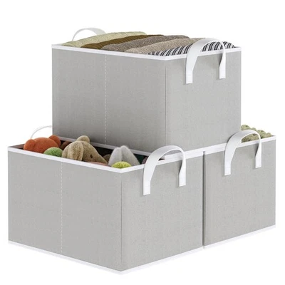 Contenedores de almacenamiento de armario, organizadores de armario de tela y cesta de almacenamiento para estantes,... Foto 1 de 4