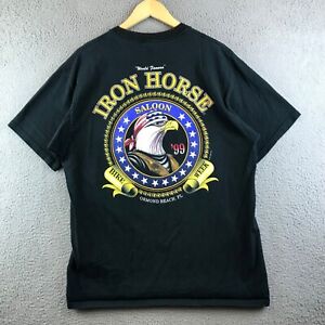 Vintage 1990s World Famous Iron Horse Saloon Motorcycle Eagle Graphic T-Shirt Xl