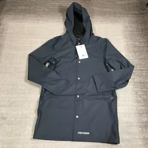 Stutterheim Stockholm Jacket Mens 2XS XXS Raincoat Hoodie Unisex Lightweight NVY - Picture 1 of 10