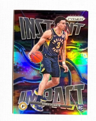 Chris Duarte ~ 2021-22 Panini Prizm ~ Instant Impact Silver Prizm Rookie  - Image 1 of 2