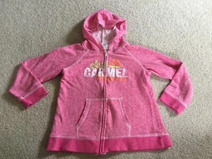 EUC! Surf Carmel California Large Girls Pink Zip Hoodie Pimatee Palm Trees Soft - Picture 1 of 7