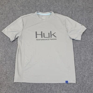 Huk Performance Mens Small Fishing T-Shirt Moisture Wicking Short Sleeve Gray - Picture 1 of 7
