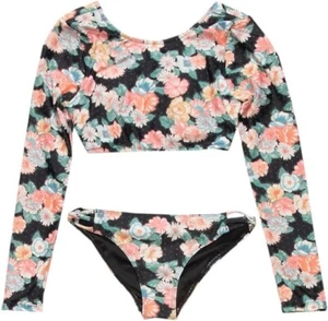 O'Neill Kids Emilie Floral Long Sleeve Crop Set EB2119 Girls Size 7 - Picture 1 of 5