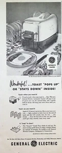 VINTAGE 1950s Print Ad ~ General Electric Toaster ~ Pops up or Stays Down... - Picture 1 of 1