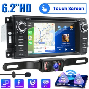 6.2" Car Stereo Radio For Jeep Wrangler Chrysler Dodge Ram Carplay CD DVD Player - Picture 1 of 13