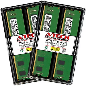 A-Tech 32GB 4x 8GB 1Rx8 PC4-23400R RDIMM DDR4 2933 MHz ECC REG Server Memory RAM - Picture 1 of 4
