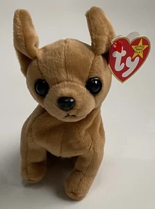 NEU 1998 TY Beanie Babys kleiner Chihuahua Hund neuwertig mit Etikett *2 FEHLER auf Etikett* - Bild 1 von 5