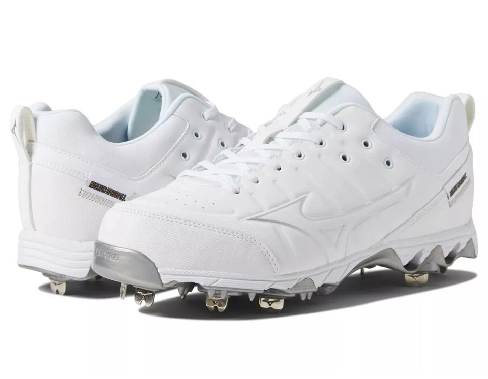 Mizuno Men's 9-Spike Ambition 2 Baseball Shoe White Size 11 NO BOX