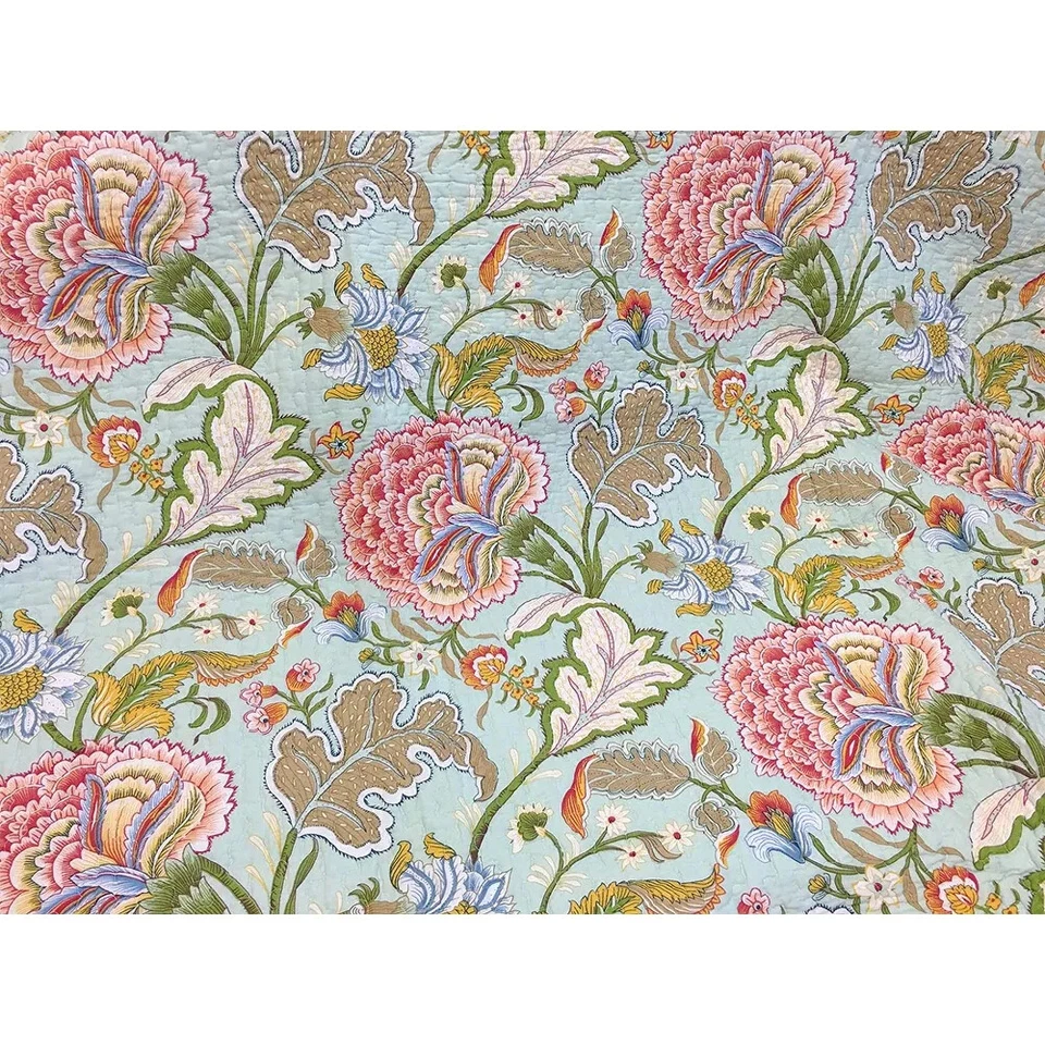 ¡NUEVO!~ ACOGEDOR CONJUNTO DE EDREDÓN TROPICAL PLAYA FLORAL AZUL VERDE AGUA ROJA AZUL COTTAGE CHIC Foto 1 de 3