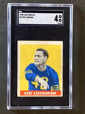 1948 Leaf #1 Sid Luckman RC SGC 4 - Image 1 of 2