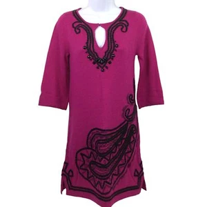 Nanette Lapore Women's 3/4 Sleeve Lightweight Wool Magenta Sweater Dress XS - Picture 1 of 14
