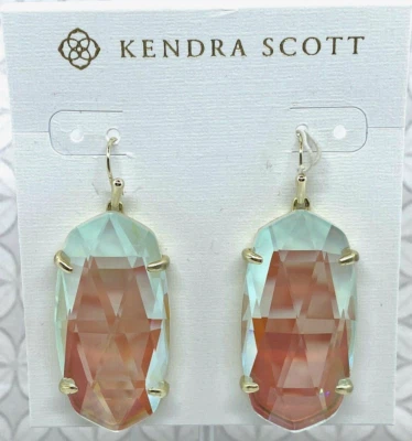 Pendientes colgantes Kendra Scott Esme vidrio dicroico y tono dorado Foto 1 de 4