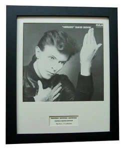 DAVID BOWIE+HEROES+Album+LP+Art+GALLERY QUALITY FRAMED+EXPRESS GLOBAL SHIP - Imagen 1 de 9