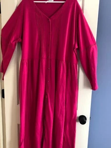 Dreams & Co Lounge-Kleid rosa Knopfleiste 26 W 28 W Baumwolle Taschen 4x 5x - Bild 1 von 8