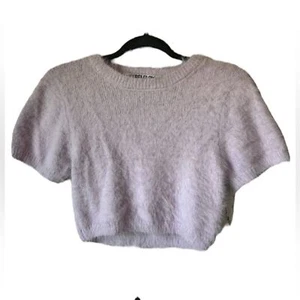 Rebelflow Fuzzy Knit Cropped Sweater - Size M, Light Lilac - Bild 1 von 6