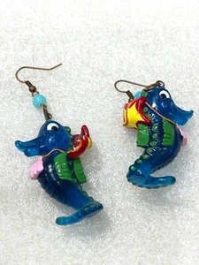 Vintage style funny plastic  piercing earrings - crocodiles - Imagen 1 de 2