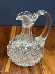 Antica brocca piccola americana in vetro taglio brillante Tankard ABP - Foto 1 di 7