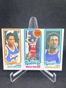 1980-81 Topps Inglés, Moses Malone Grandes Esquinas, Muy Bonito Centrado - Imagen 1 de 7