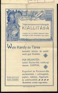 ROMANIA HUNGARY 1914 ADVERTISING KOLOZSVÁR CLUJ SÁRGA GERGELY bridal accessorie - Picture 1 of 2