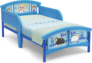 Plastic Toddler Bed, Plastic/Steel, Cocomelon Blue Toddler Bed Cocomelon