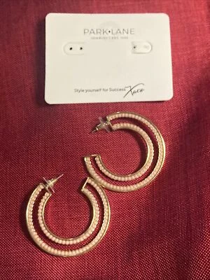 Park Lane Gold Pink Beaded Open Hoop Double Earrings~New - Изображение 1 из 4