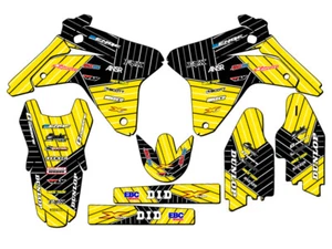 2005-2006 RMZ 450 RACE SERIES Yellow Senge Graphics Kit Compatible with Suzuki - Picture 1 of 4