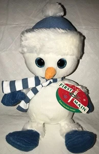Plush Christmas Snowman by First & Main “Santa Buddies” 12” Holiday Decor NWT - Picture 1 of 5