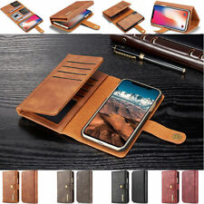 For iPhone 12 13 Pro Max XR 7 8+ Flip Leather Wallet Magnetic back Case Cover