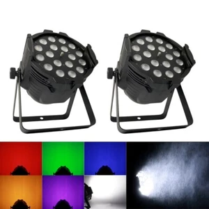 New Version 2pcs 18x18W 6in1 Zoom LED Par Light 10-60°Wedding Show Party Stage - Picture 1 of 11