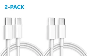 (2 Pack) 3/6FT Type USB-C to USB-C Cable Fast Charging PD Cord Rapid Charger OEM - Picture 1 of 5