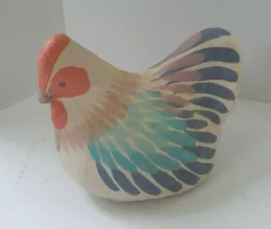 Huhn Hahn Pappmaché Vintage Herzstück Dekoratives Zubehör 12x10" - Bild 1 von 12