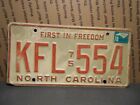 1975 NORTH CAROLINA NC LICENSE PLATE TAG KFL-554 ORIGINAL STAMPED RARE FIND