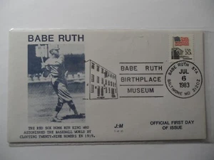 US STAMPS : USA BASEBALL WORLD - BABE RUTH BALTIMORE MD OFFICIAL FIRST DAY COVER - Picture 1 of 3