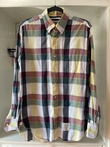 Thom Browne Men’s Checkered Cotton Shirt Size 3 Regular Fit Designer Button-Up - Picture 1 of 12