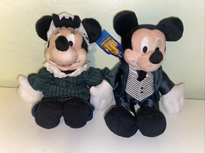 Conjunto de Pelúcia Disney Theme Park Edition Haunted Mansion Mickey Minnie Bean Bag - Imagem 1 de 4