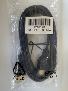 Cable HDMI 6FT v1.3b con conectores dorados - TOTALMENTE NUEVO - VENDEDOR DE EE. UU. / ENVÍO GRATUITO - Imagen 1 de 3