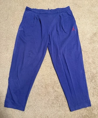 Calça de moletom Nike Air Jordan jogger vintage anos 90 bordada logotipo Nike Jumpman uva - Imagem 1 de 4