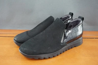 Munro Kit Shoes Womens Size 10 Black Wedge Slip On Leather Comfort Casual Zip - Image 1 of 4