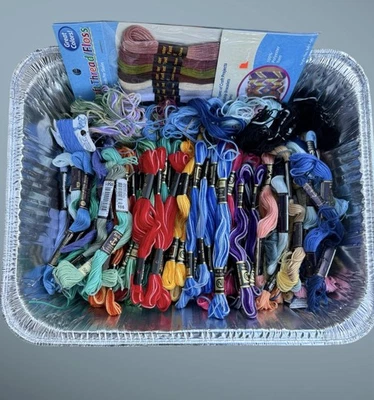 Large Lot of Embroidery Thread Floss Assorted Colors/textures, New/Used - Image 1 of 4