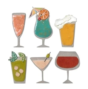 Fruity Summer Drinks Cutting Die Set Card Making Scrapbook Cocktail Beach Party - Picture 1 of 4