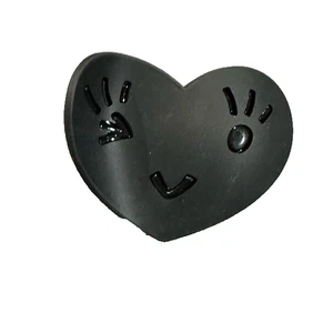 NEW Hair Clip Accessories black heart claw clip smiley winking face - Picture 1 of 4
