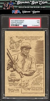 1977 Bob Parker Hall Of Fame 49 Honus Wagner Hall Of Fame PSA 7 - Изображение 1 из 2