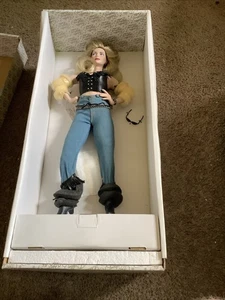 The Franklin Mint Harley Davidon "Candy" Doll Large 14" Porcelain Biker Doll - Picture 1 of 6