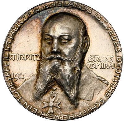 Germany - 1915 Wilhelm II silver "Admiral Alfred von Tirpitz" Medal NGC MS62 - Image 1 of 4