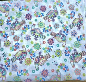 60's Antique / Vintage French Crewel Embroidery Fabric 2yds 7" Pheasants Birds - Picture 1 of 3