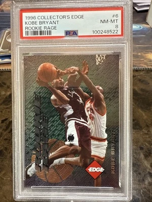 1996 КОЛЛЕКЦИОННЫЙ КРАЙ ДЕБЮТАНТ ЯРОСТЬ KOBE BRYANT 🔥 RC PSA 8🔥 - Изображение 1 из 2