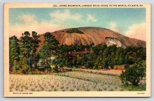 Postal de colección Stone Mountain piedra sólida más grande del mundo Atlanta, Georgia - Imagen 1 de 2