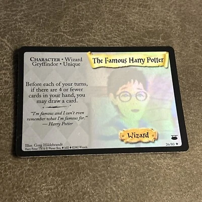 Harry Potter 26/80 The Famous Harry Potter Holo Foil WOTC Diagon Alley LP - Image 1 of 4